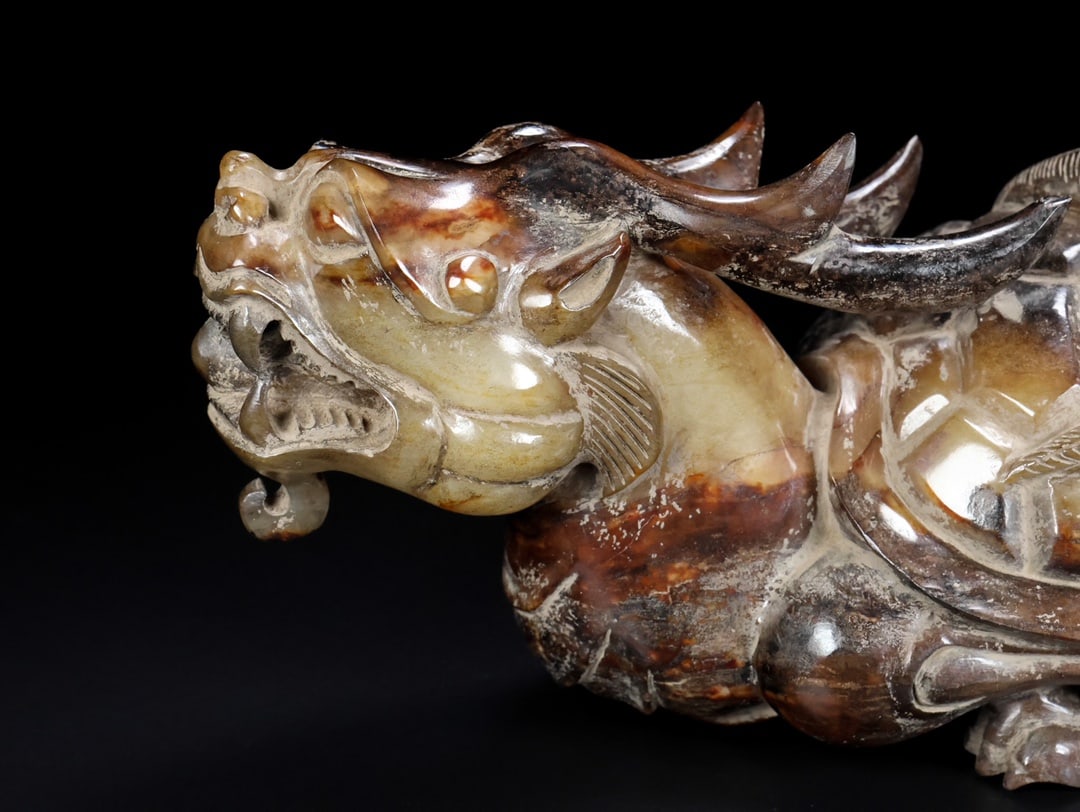 A Rare Hetian Jade Dragon Turtle - 7