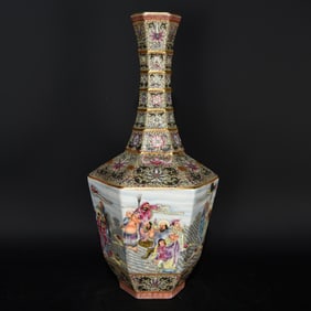 A Rare Enamel Figure and Story Pattern Vase