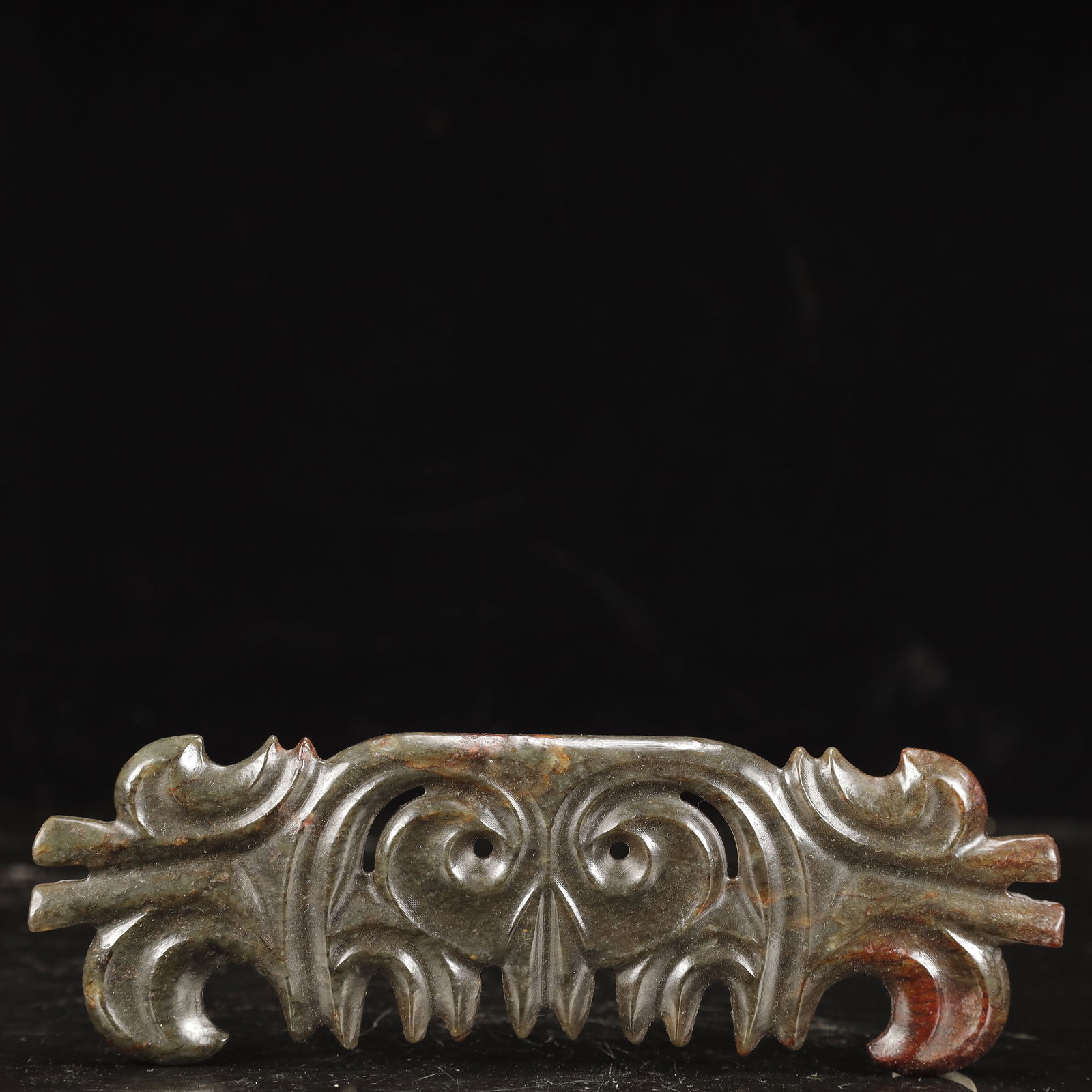 An Archaic Hongshan Culture Yellow Jade Pendant: An Archaic Hongshan Culture Yellow Jade Pendant,Ancient Time, China,Size:6.7inx2in,Weight:123g 