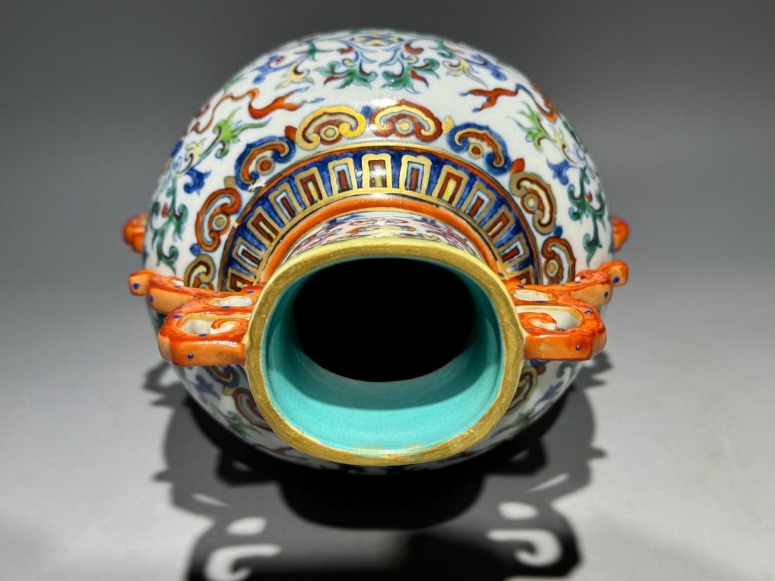 An Exquisite Doucai Lotus Pattern Double-Ears Vase - 8