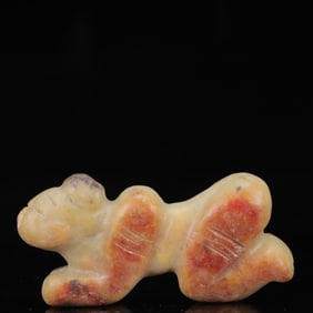 An Archaic Hongshan Culture Yellow Jade Figure Ornament