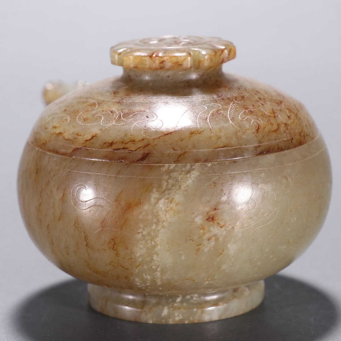 An Exquisite White Jade Dragon Pattern Flagon - 6
