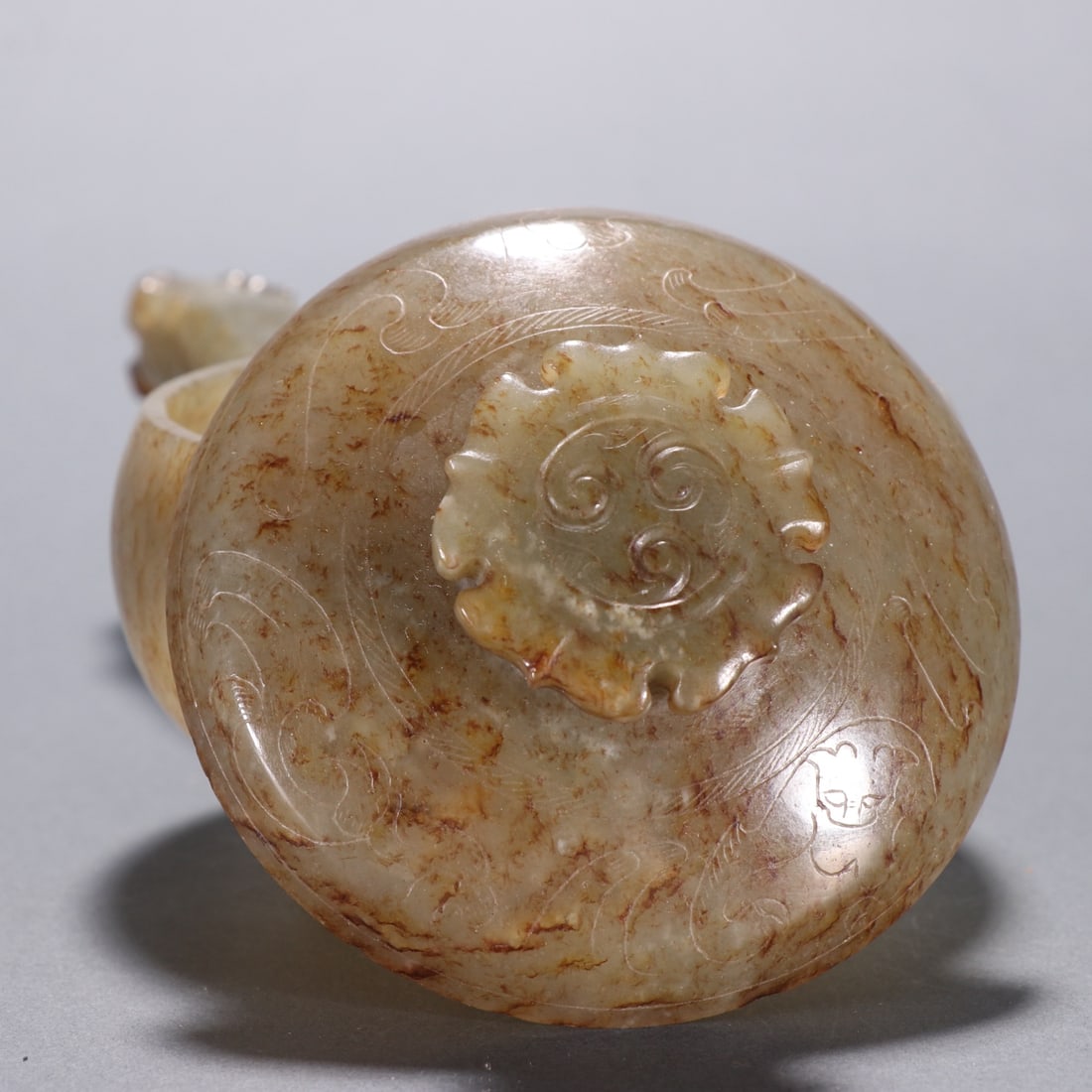 An Exquisite White Jade Dragon Pattern Flagon - 7