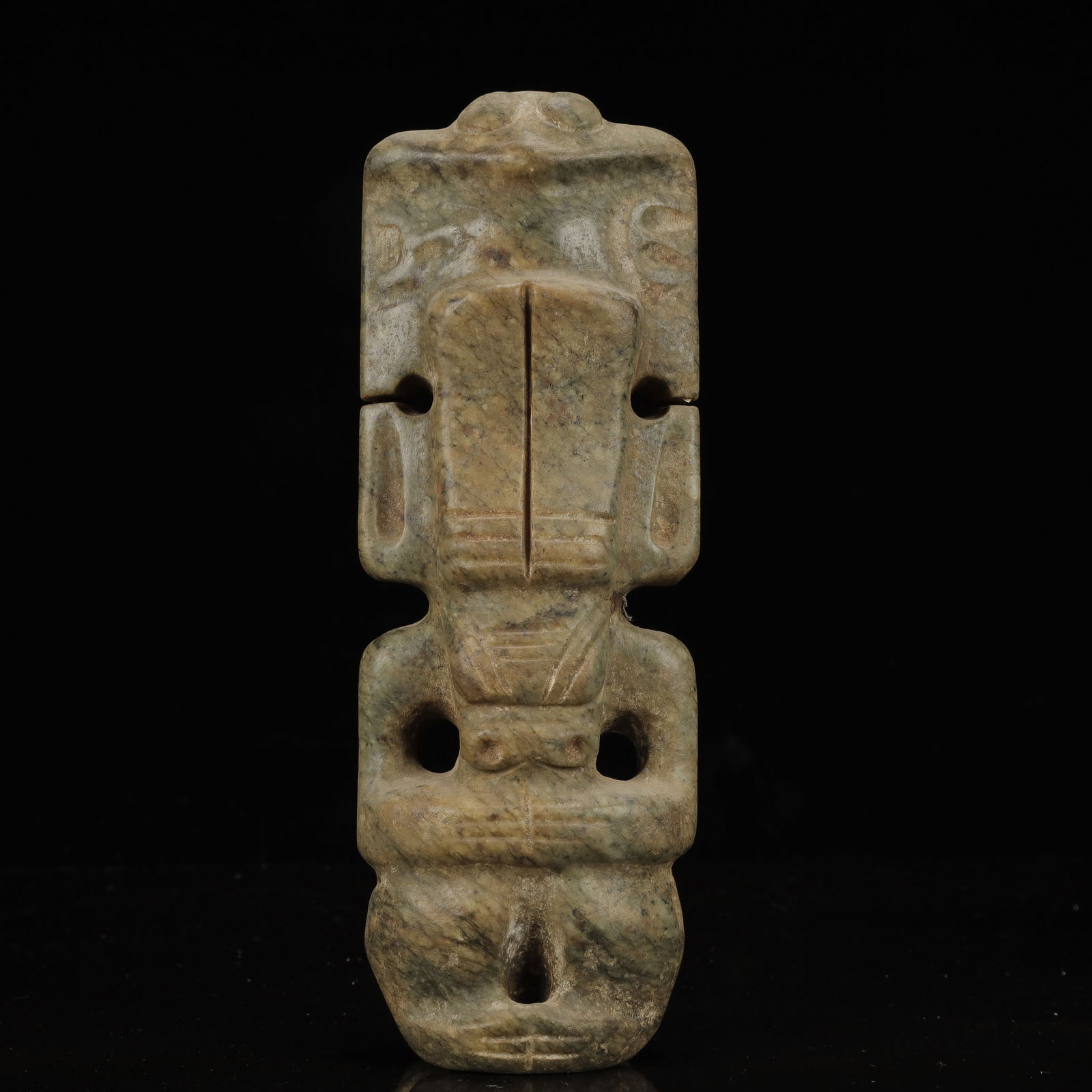 An Archaic Hongshan Culture Yellow Jade Beast Ornament: An Archaic Hongshan Culture Yellow Jade Beast Ornament,Ancient Time, China,Size:3.1inx1.8inx9.1in,Weight:1650g 