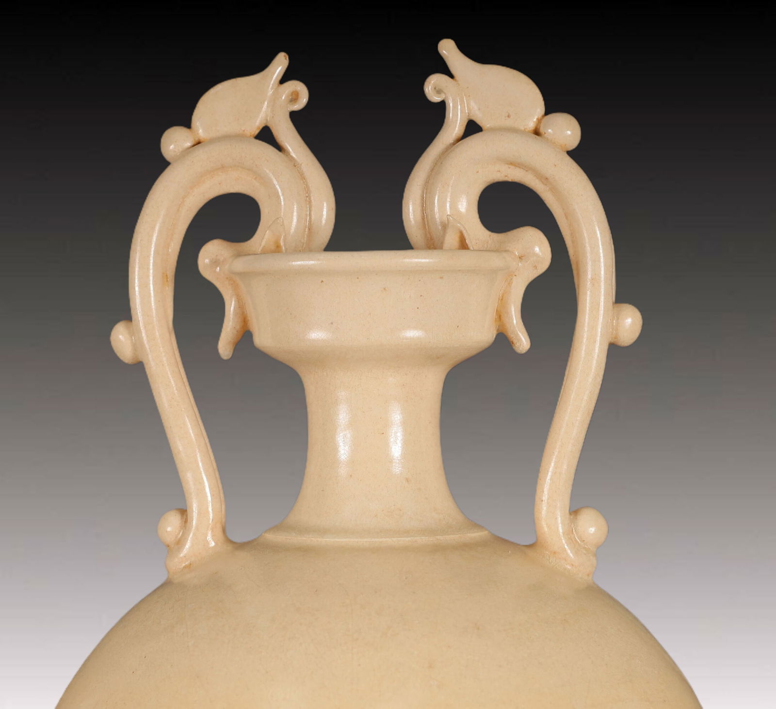 A Huge White Glazed Double-Ears Vase - 2