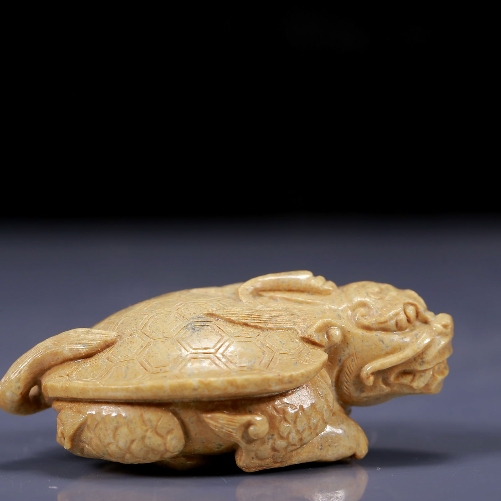 An Exquisite White Jade Dragon Turtle Pattern Ornament - 2