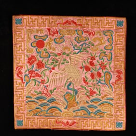 An Exquisite Embroidery Crane Pattern Civil Official Rank Badges