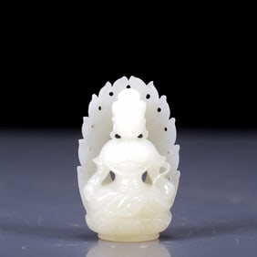 An Exquisite White Jade Avalokitesvara Ornament