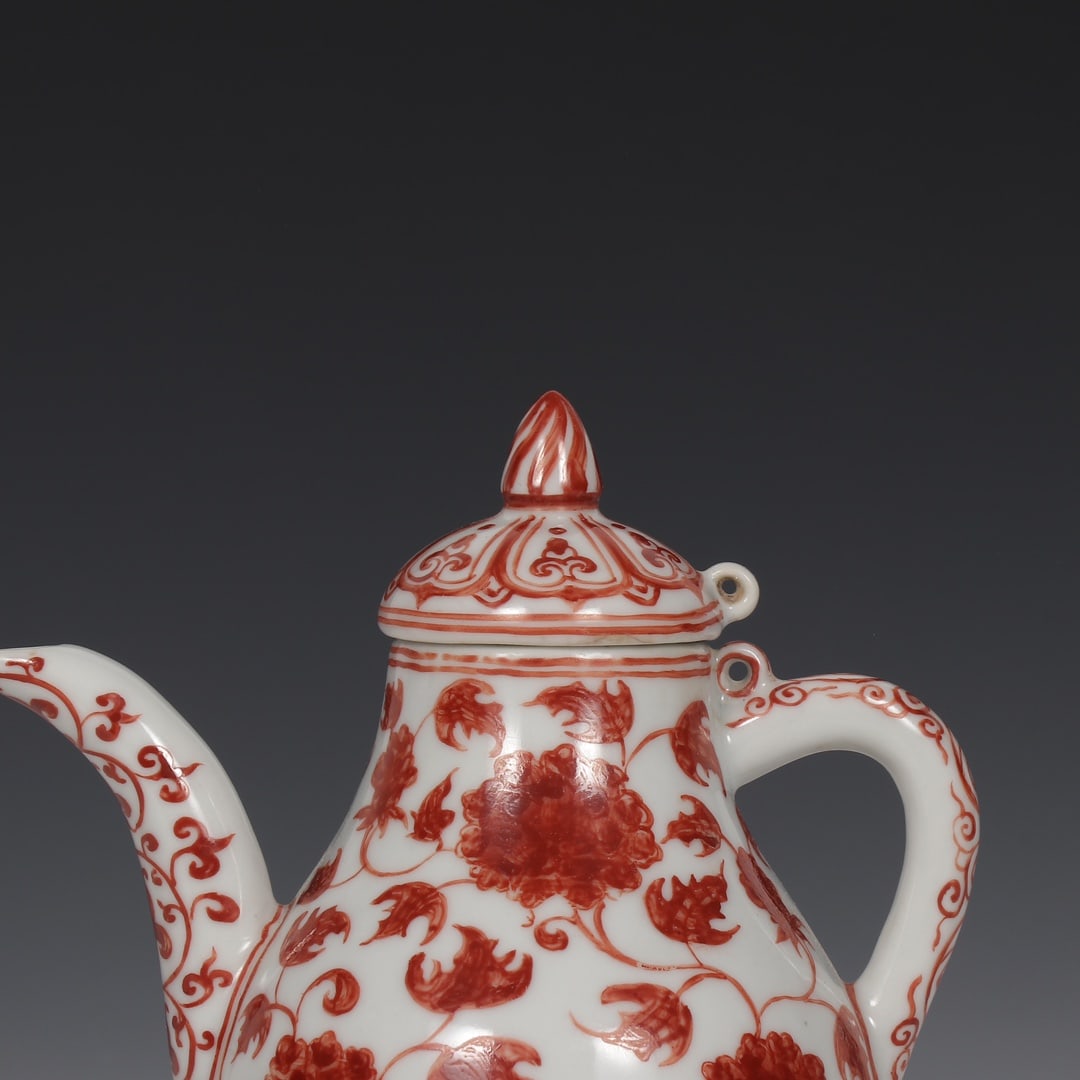 An Exquisite Iron-Red Lotus Pattern Ewer - 3