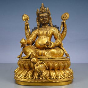 A Solemn Gilt Bronze Statue of Mammon
