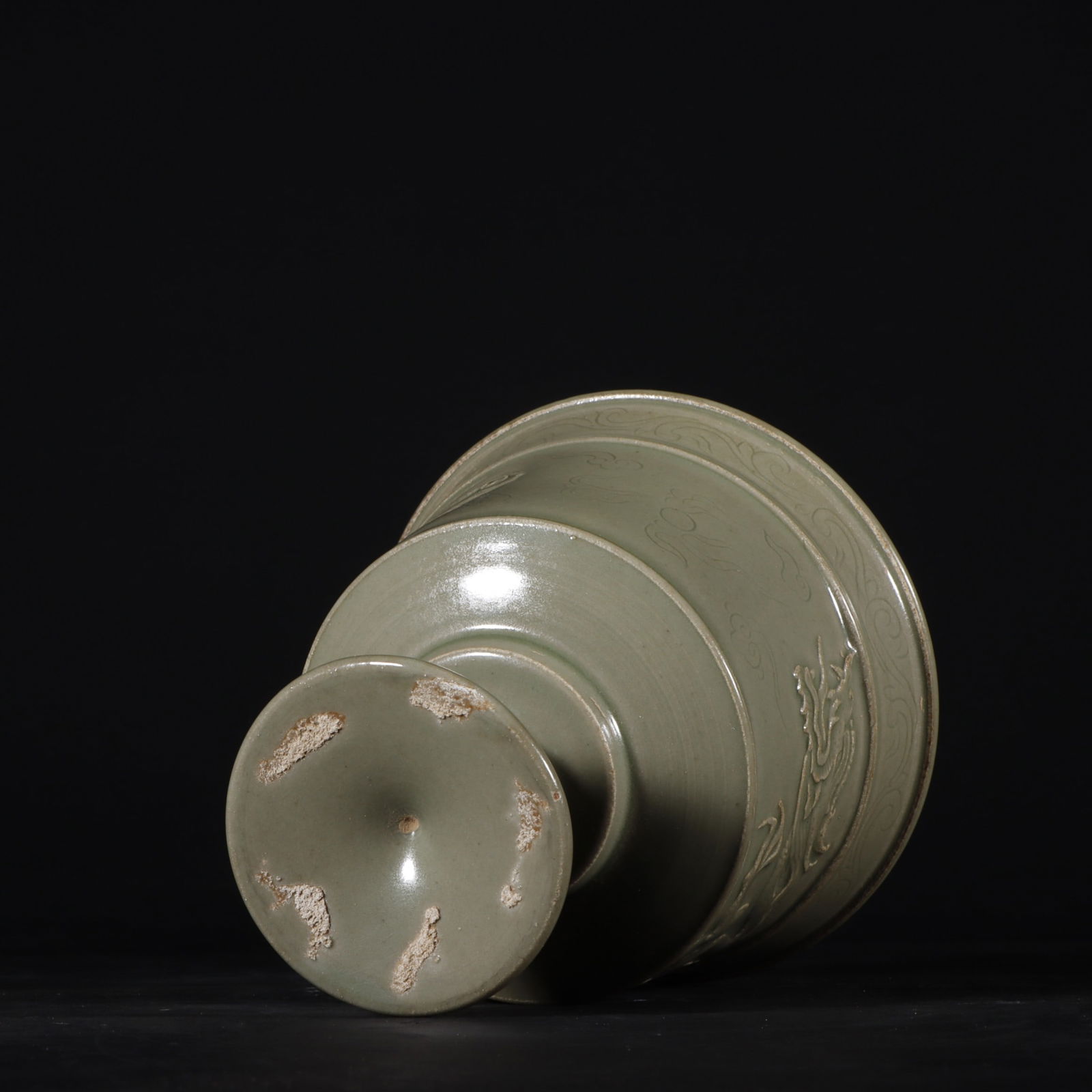 An Exquisite Yue yao Dragon Pattern Stem Cup - 7