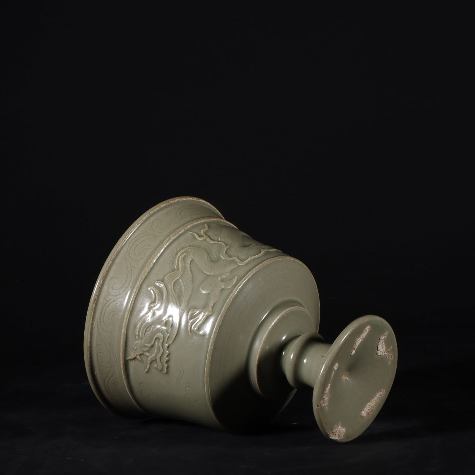 An Exquisite Yue yao Dragon Pattern Stem Cup - 8