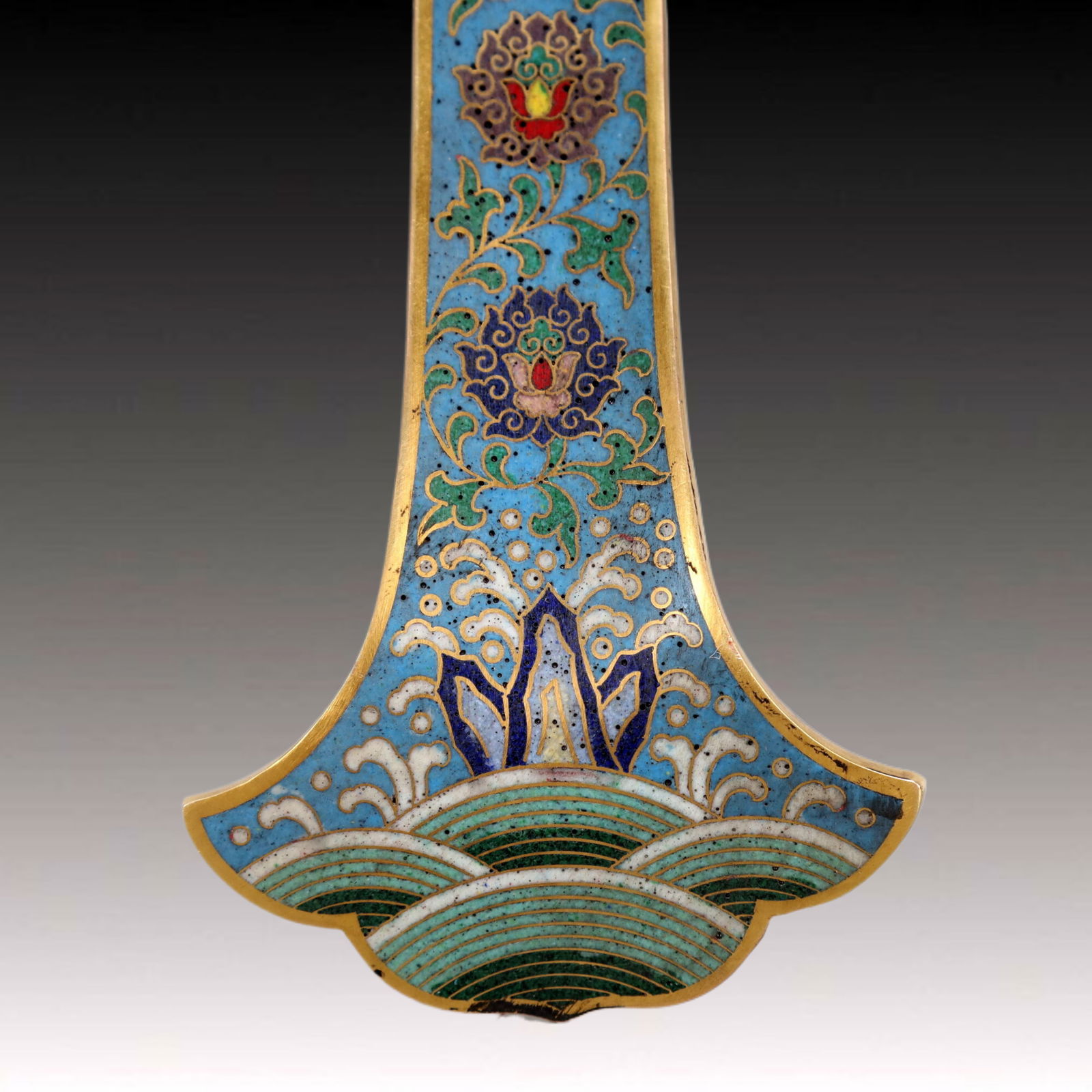 A Exquisite Cloisonne Bats and Peach Pattern Dragon Pattern Ruyi - 10