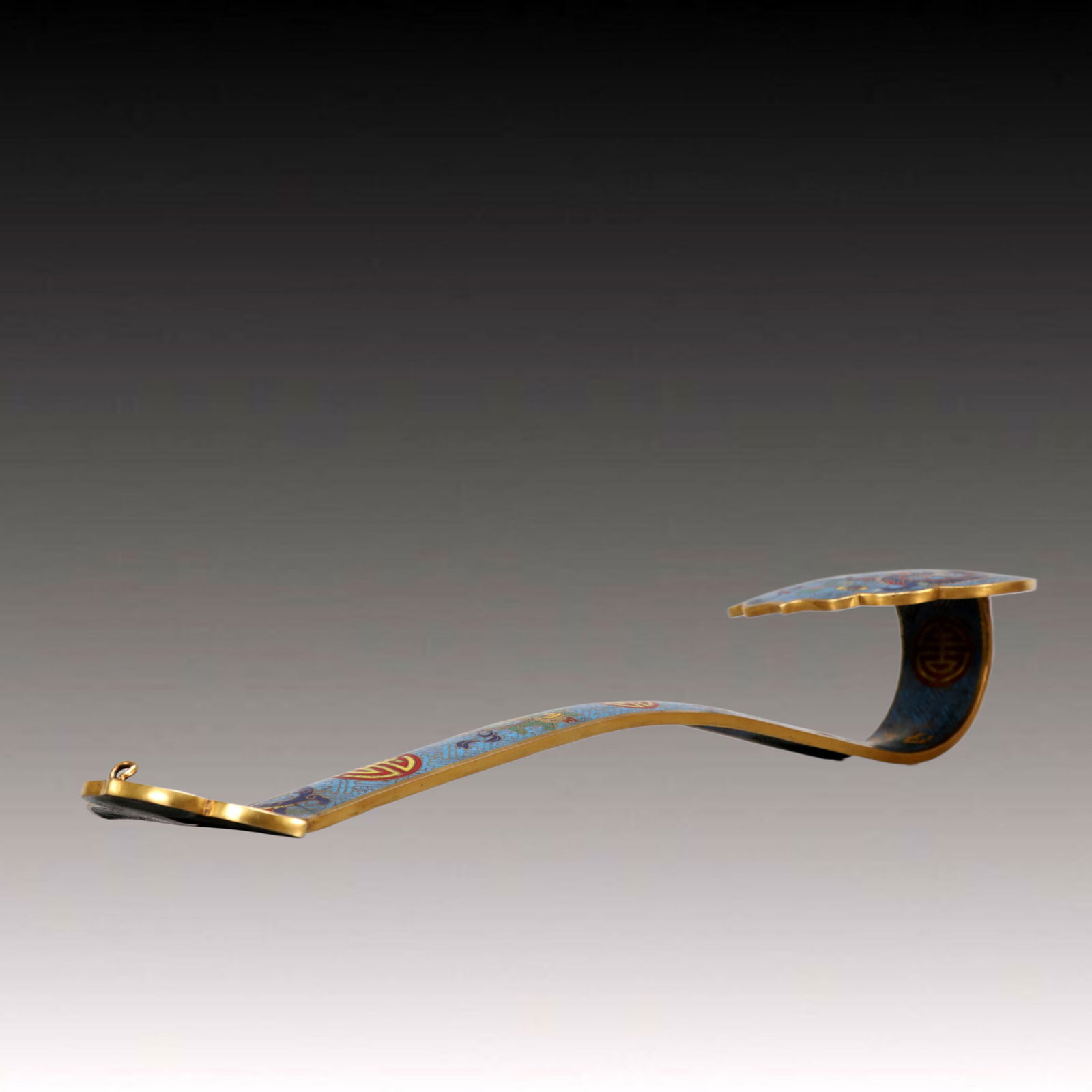 A Exquisite Cloisonne Bats and Peach Pattern Dragon Pattern Ruyi - 6