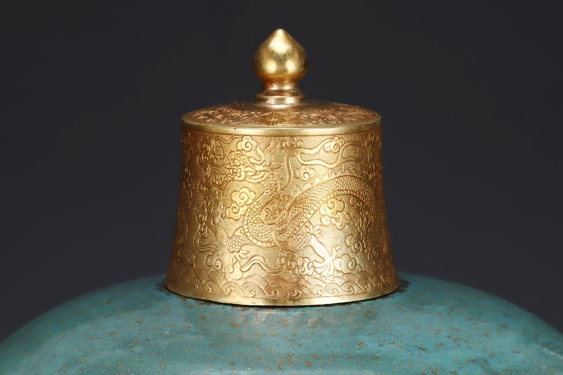 A Huge Green Glazed Flower Pattern Bottle - 5