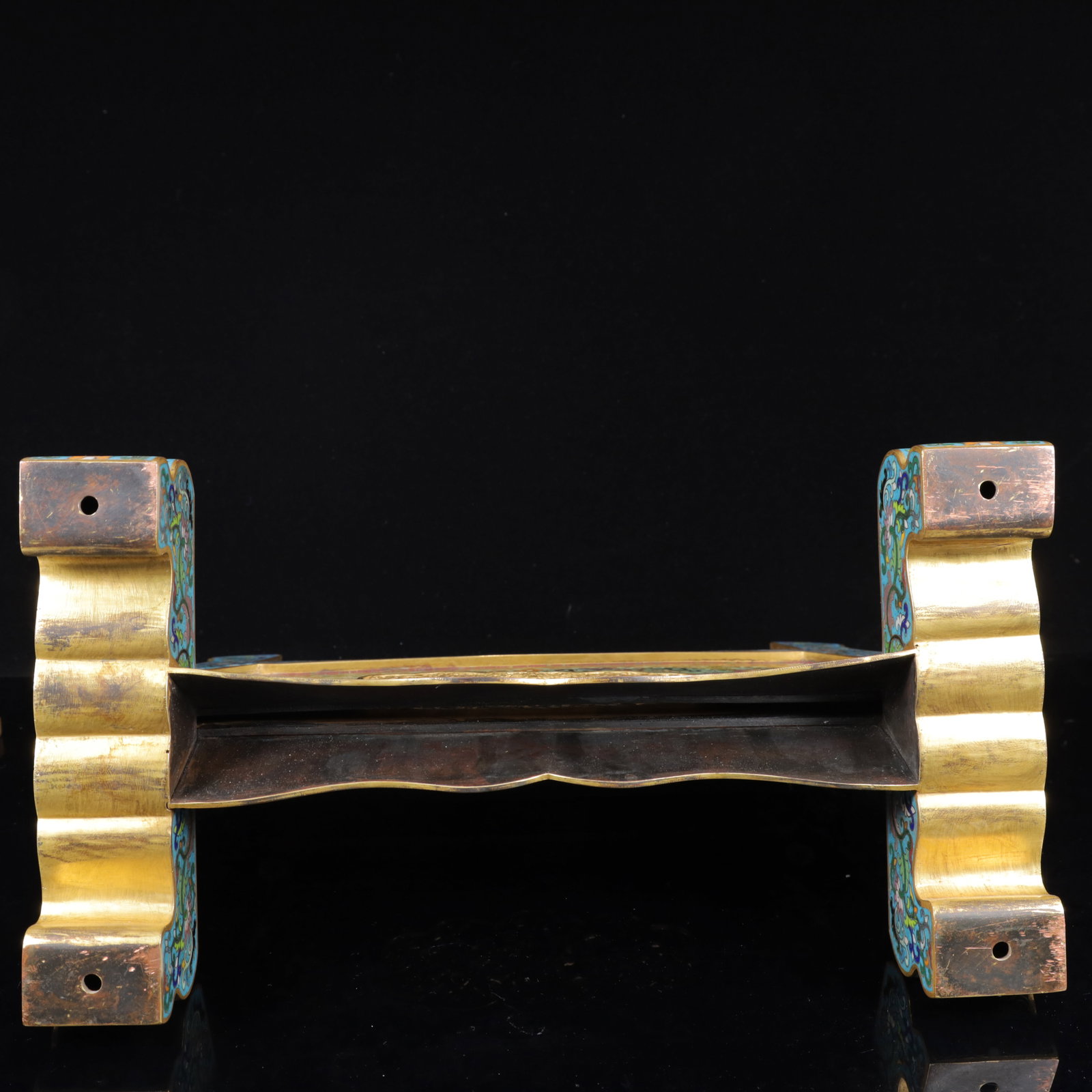 An Exquisite Cloisonne Inlaid White Jade Dragon Pattern Table Screen,with poem - 16