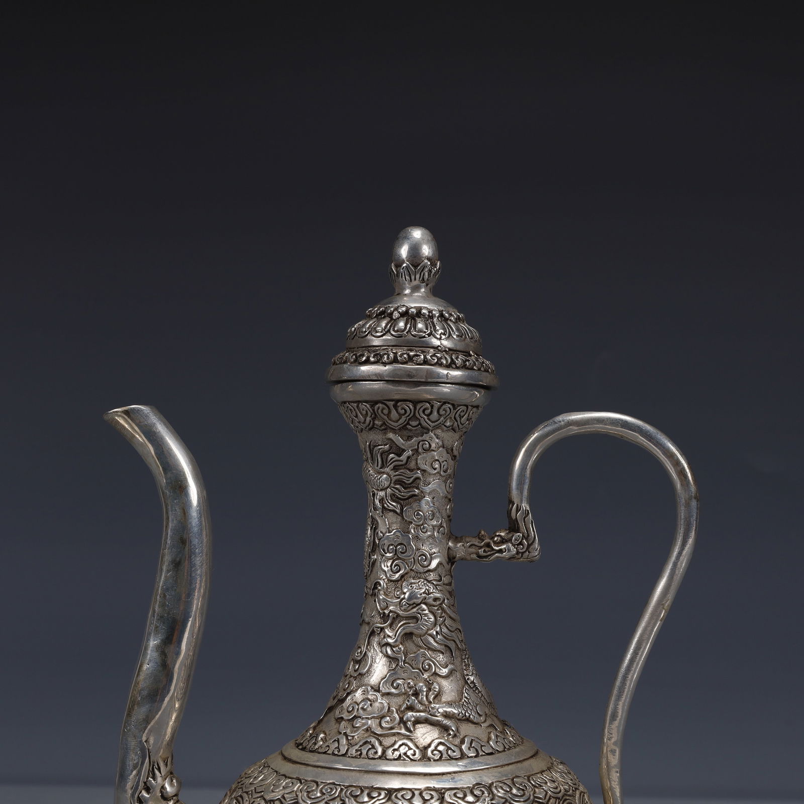 An Exquisite Silver-plated Auspicious Beast Pattern Ewer - 2