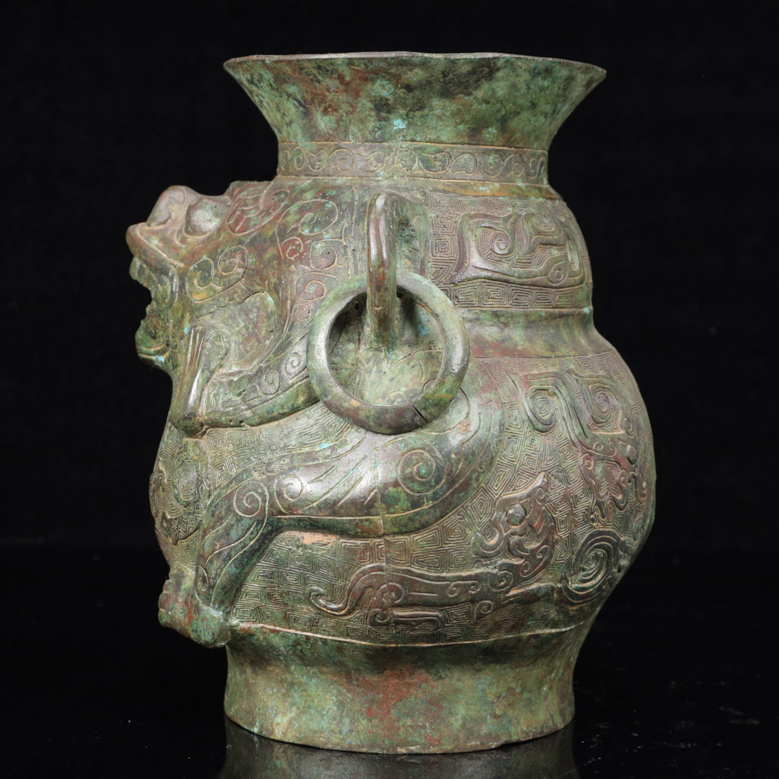 An Archaic Bronze Beast-Face Pattern Double-Ears Jar - 12