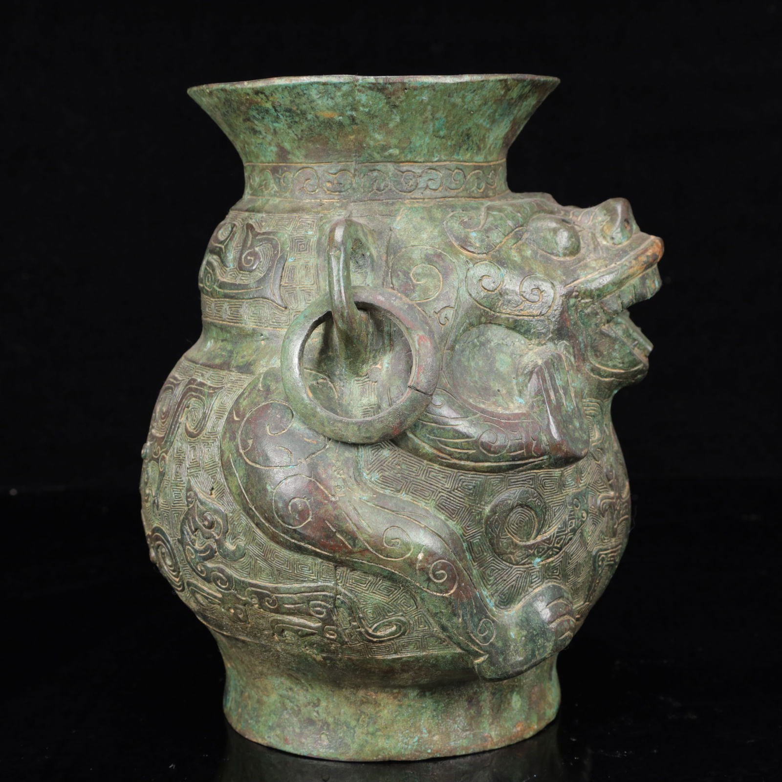 An Archaic Bronze Beast-Face Pattern Double-Ears Jar - 7