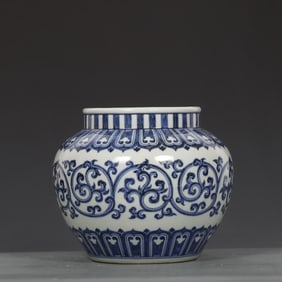An Exquisite Blue and White Flower Pattern Jar
