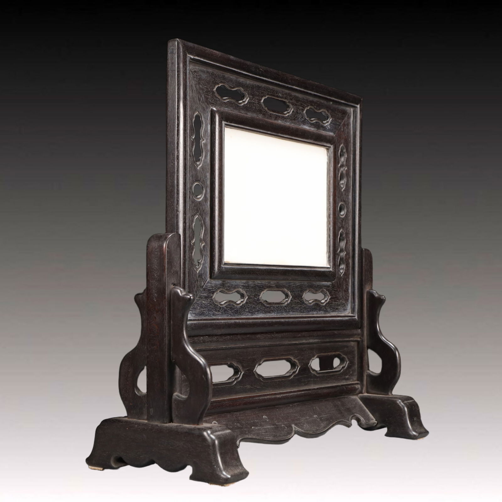 An Exquisite Eaglewood Flower and Bird Pattern Table Screen - 7