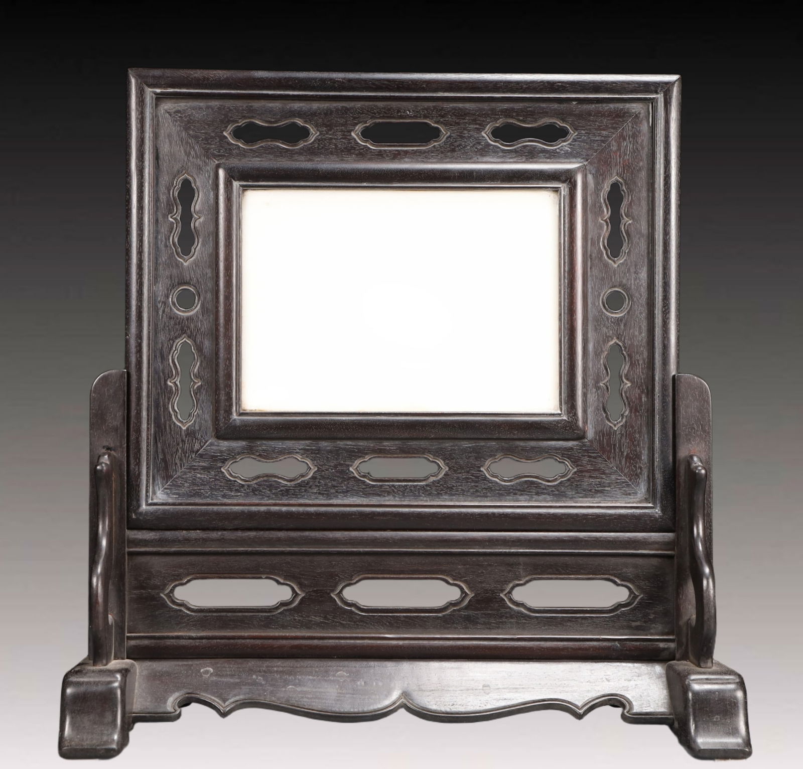 An Exquisite Eaglewood Flower and Bird Pattern Table Screen - 8