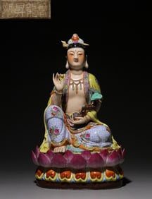 A Fine Famille-Rose Statue of Avalokitesvara