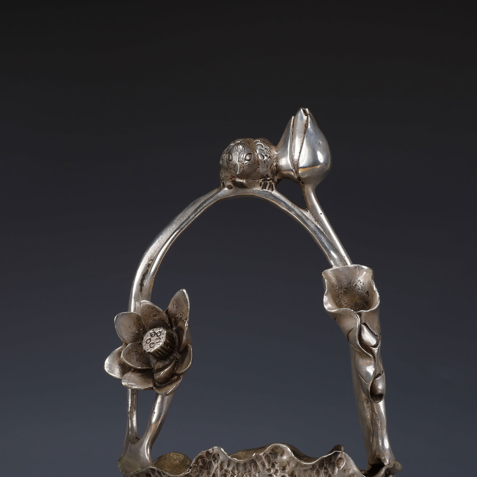 An Exquisite Silver-plated Lotus Pattern Washer - 2