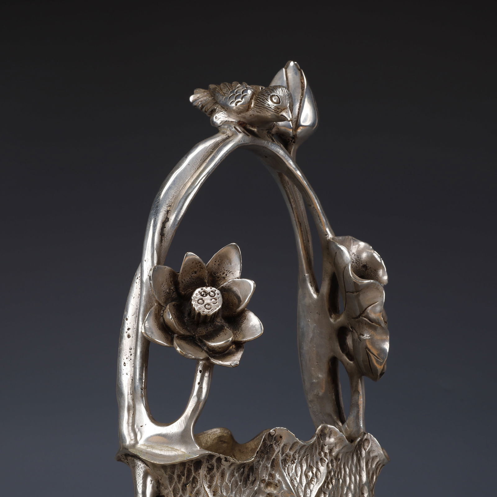 An Exquisite Silver-plated Lotus Pattern Washer - 5