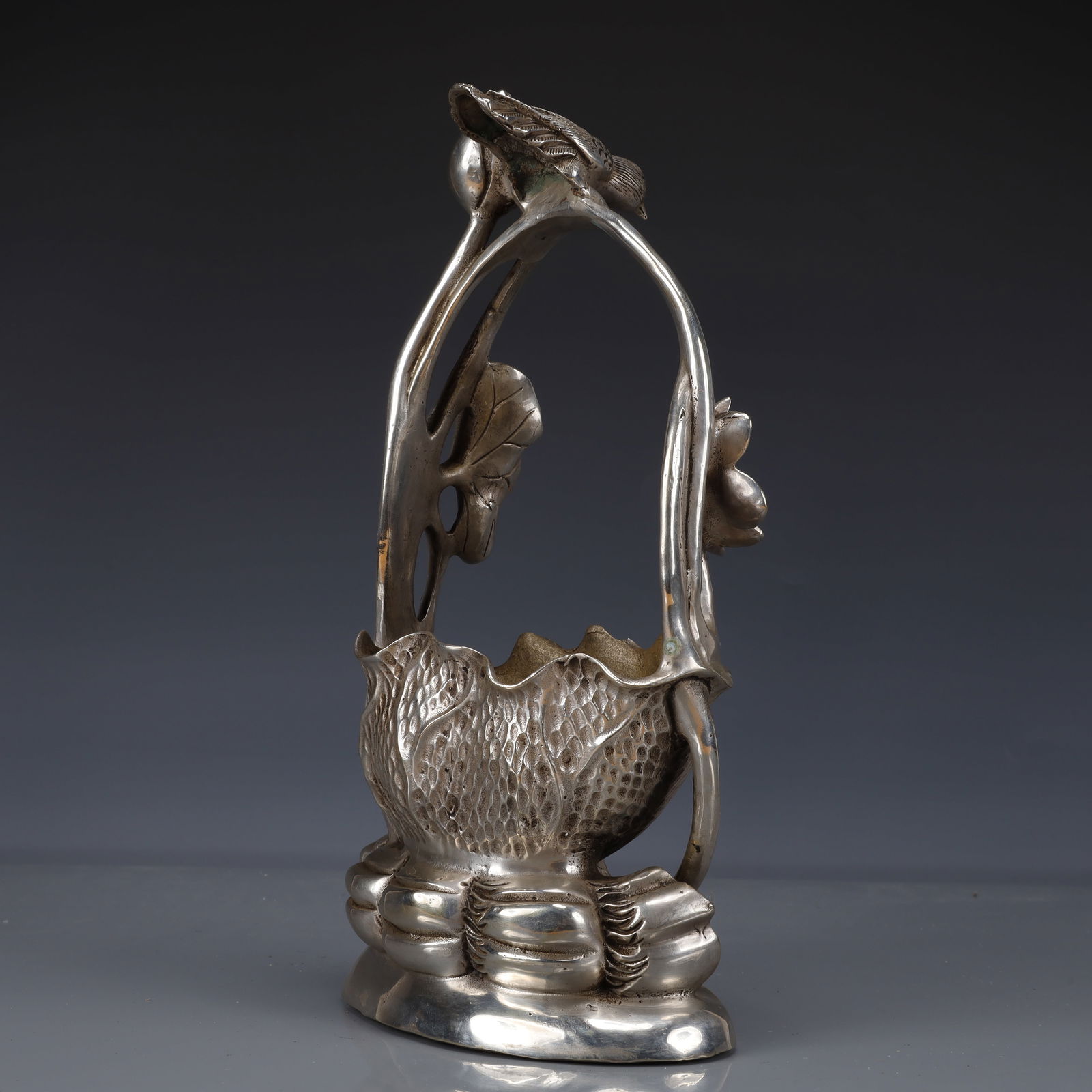 An Exquisite Silver-plated Lotus Pattern Washer - 7