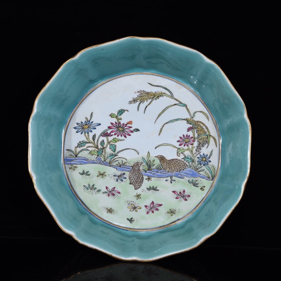 An Exquisite Blue and White Famille-Rose Flower and Bird Pattern Brush Washer: An Exquisite Blue and White Famille-Rose Flower and Bird Pattern Brush Washer,Qing Dynasty,China,Yongzheng Six-Character Mark 