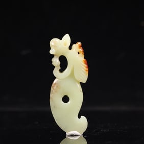 An Archaic Hongshan Culture White Jade Cicada Pendant