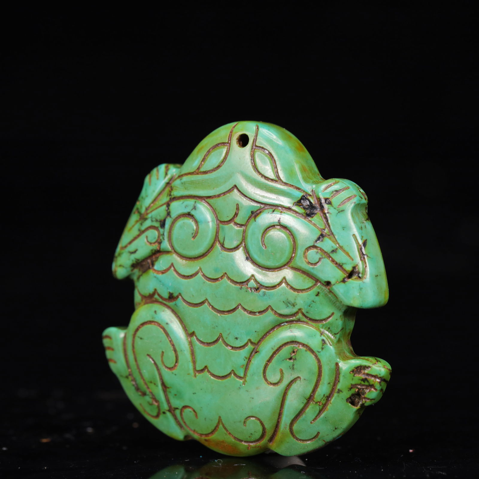 An Exquisite Turquoise Animal Pattern Pendant - 2