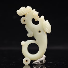 An Archaic Hongshan Culture White Jade Pendant