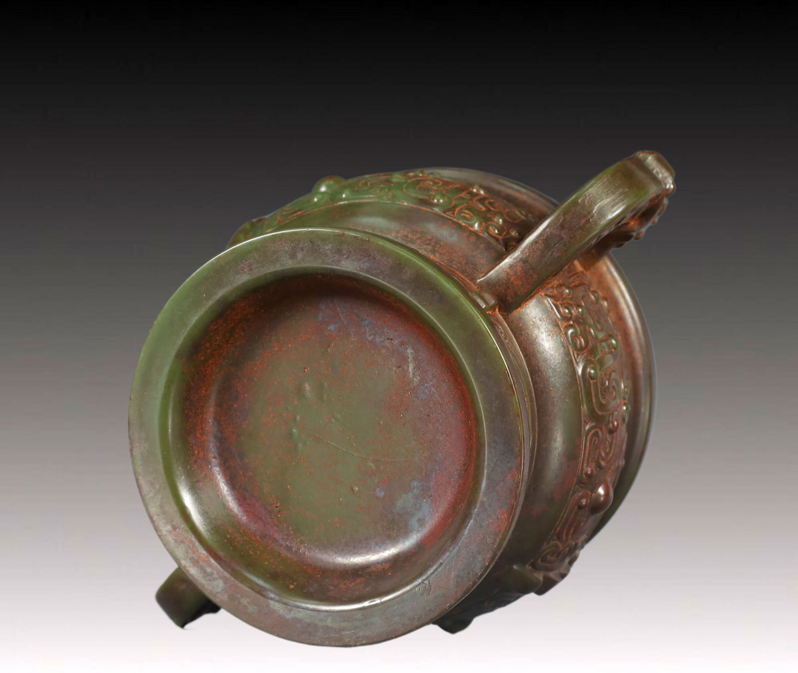An Exquisite Jasper Beast-Face Pattern Double-Ears Censer - 6