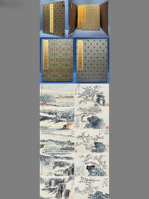 A Set of Chinese Album Ink Painting of Landscape on Paper