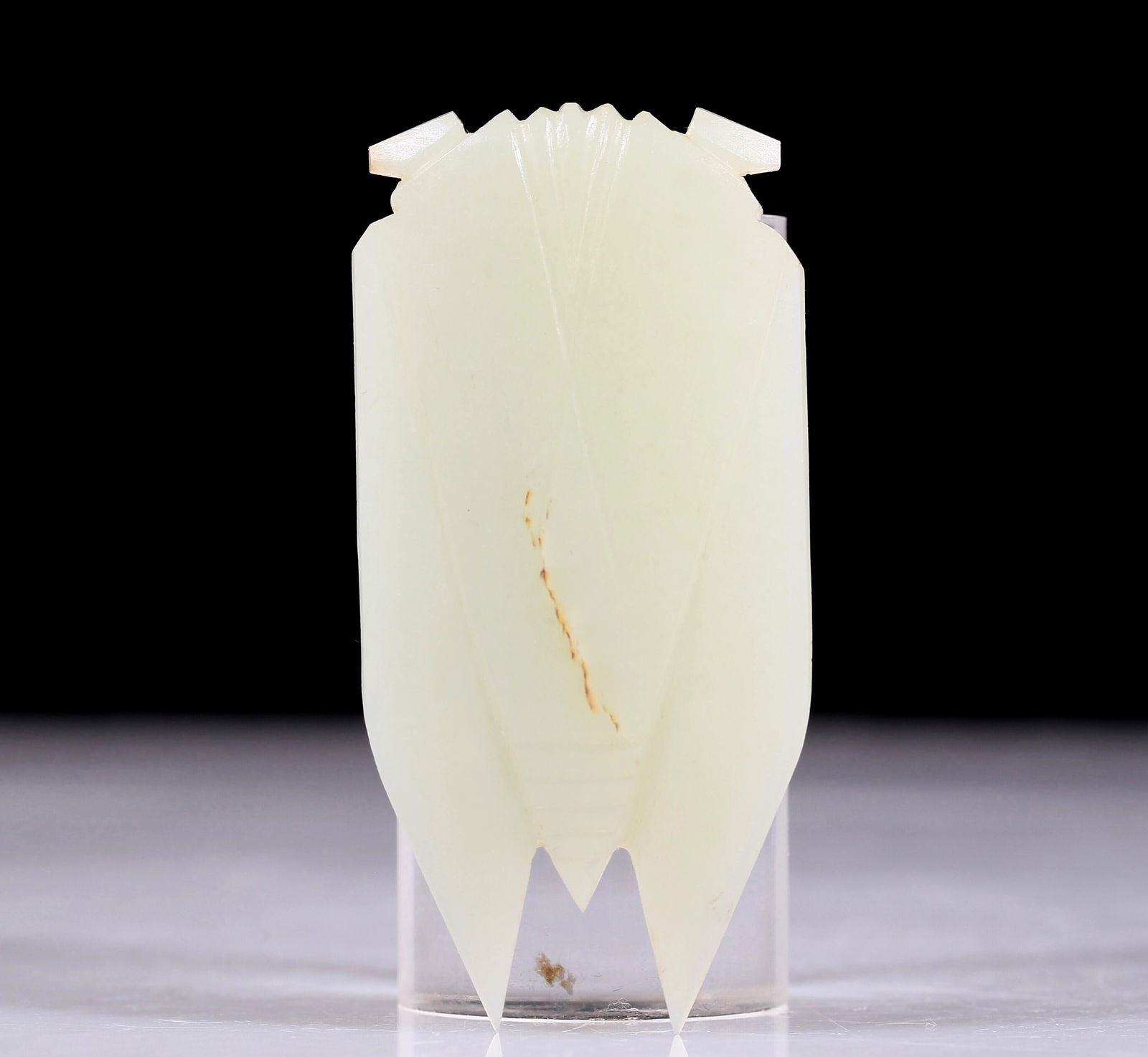 An exquisite white jade cicada - 4