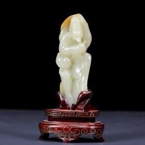 An Exquisite White Jade Figure Ornament