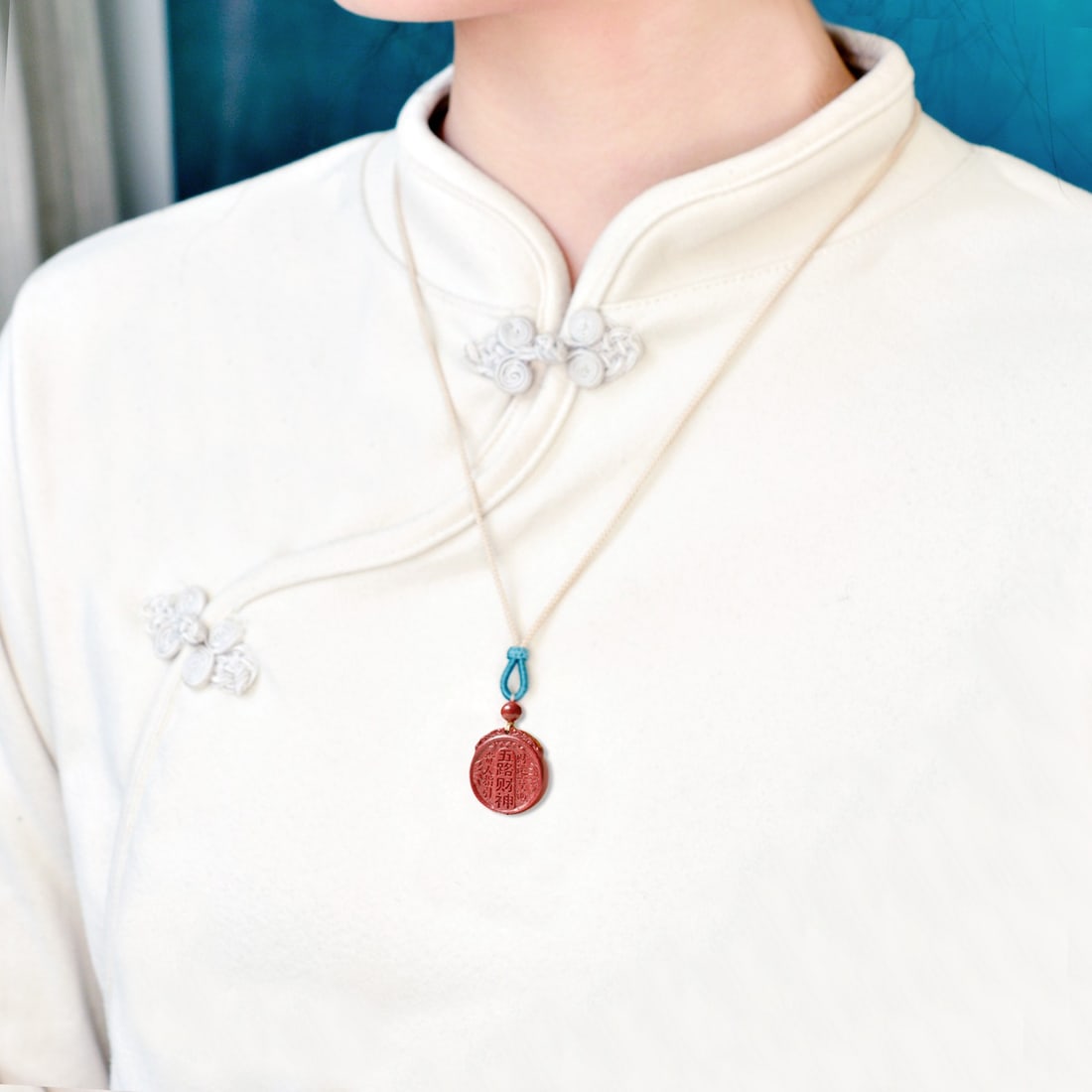 An Exquisite Cinnabar Pendant: An Exquisite Cinnabar Pendant,Size:0.8inx0.9in,Weight:6g 朱砂挂件