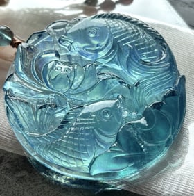 An Exquisite Aquamarine Fish Necklace