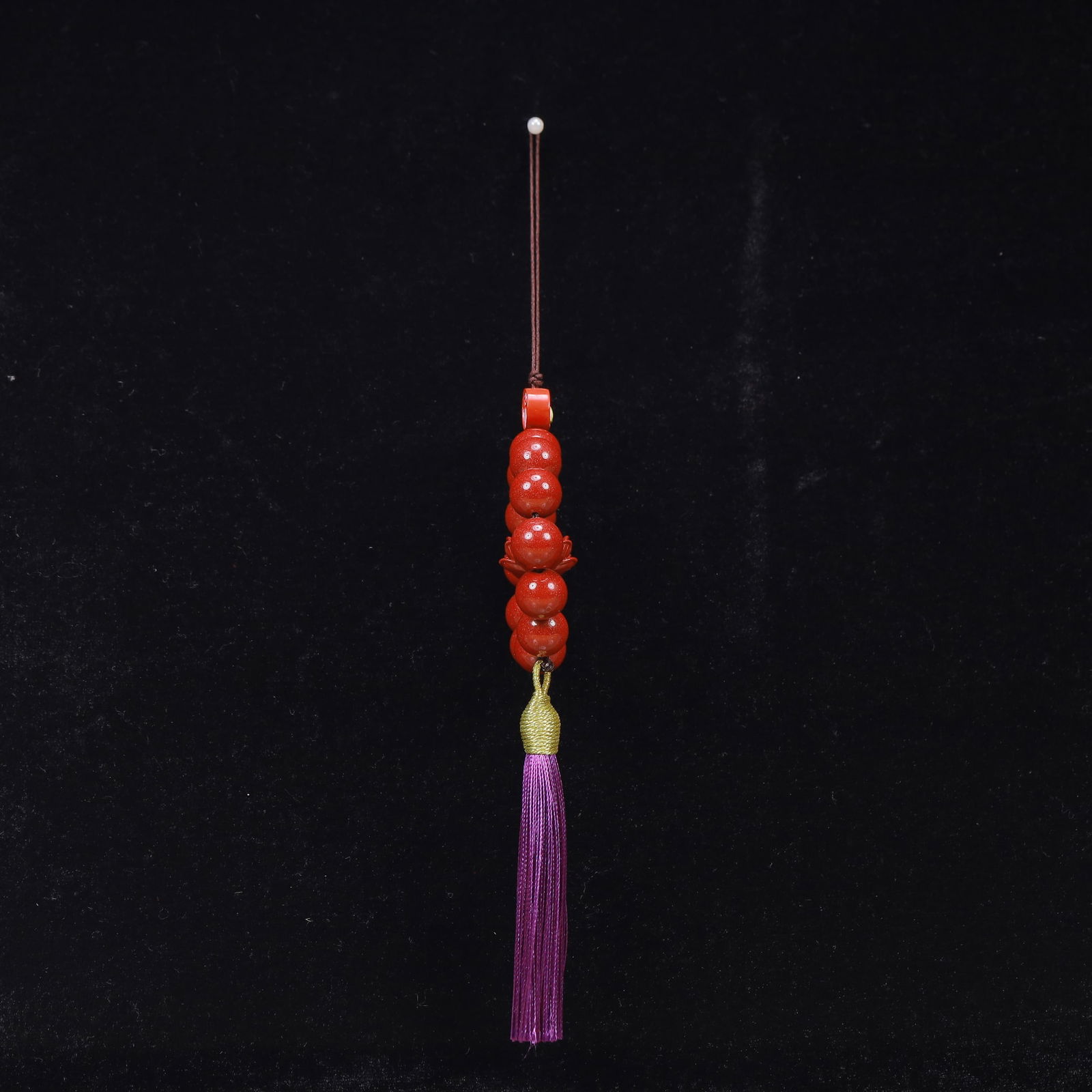 An Exquisite Cinnabar Lotus Pattern Pendant - 4