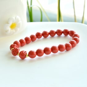 An Exquisite Cinnabar Animal Bracelets