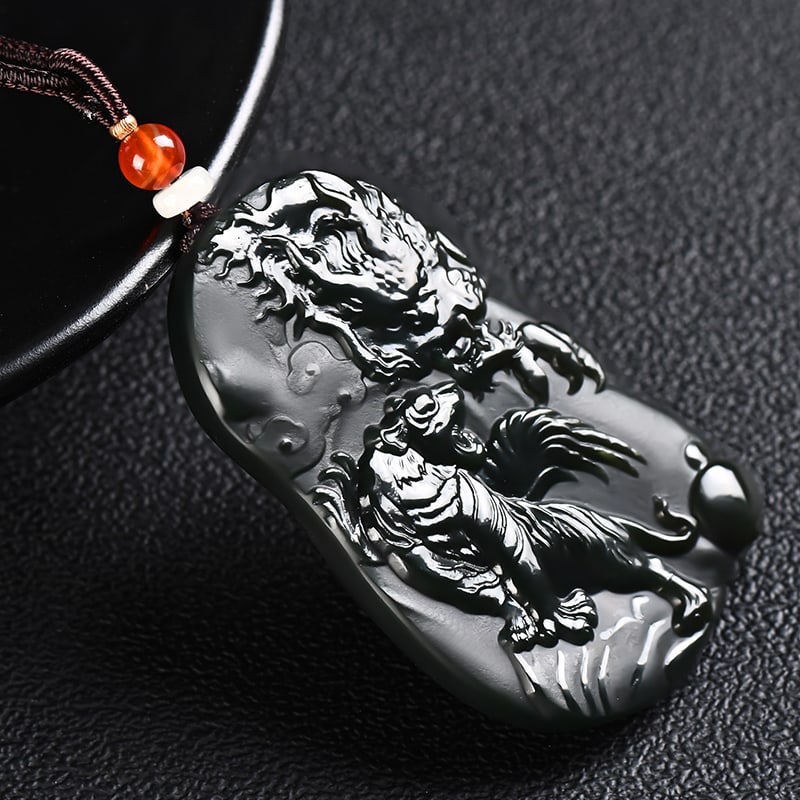 An Exquisite Cyan jade Tiger Pattern Pendant - 3