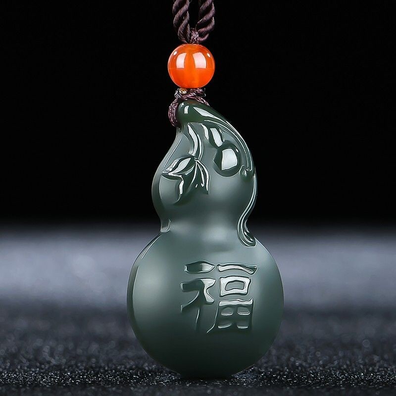 An Exquisite Cyan jade Gourd Pendant: An Exquisite Cyan jade Gourd Pendant,Size:0.9inx0.4inx1.4in 青玉葫芦挂件