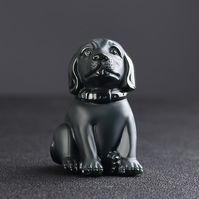 An Exquisite Cyan jade Dog Ornament: An Exquisite Cyan jade Dog Ornament,Size:2.6inx1.8inx1.6in 青玉狗摆件