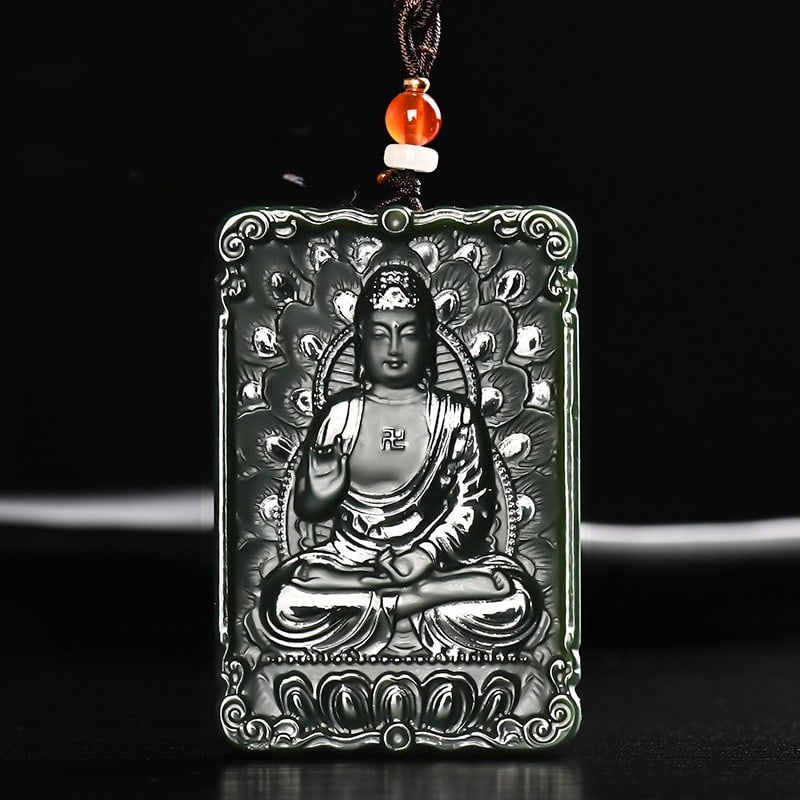 An Exquisite Cyan jade Statue of Amitayus Pendant: An Exquisite Cyan jade Statue of Amitayus Pendant,Size:2.4inx1.6inx0.3in 青玉无量寿佛像挂件