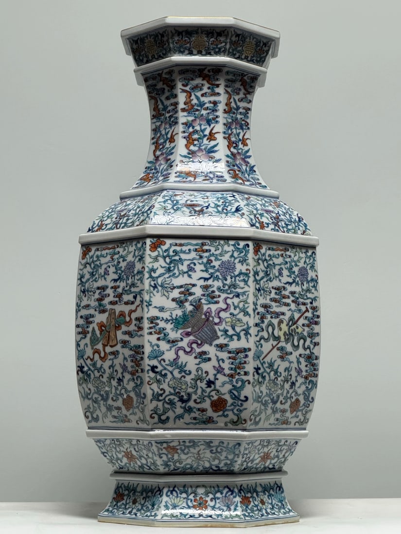 A Huge Doucai Eight Treasures Pattern Vase - 2
