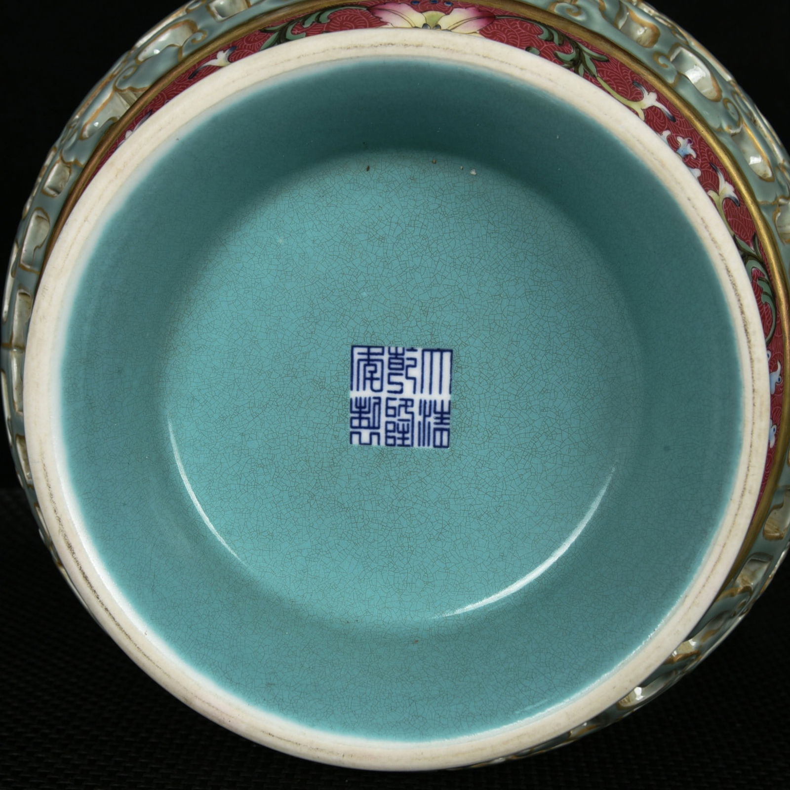 A Huge Enamel Chi-Dragon Pattern Double-Ears Vase - 9