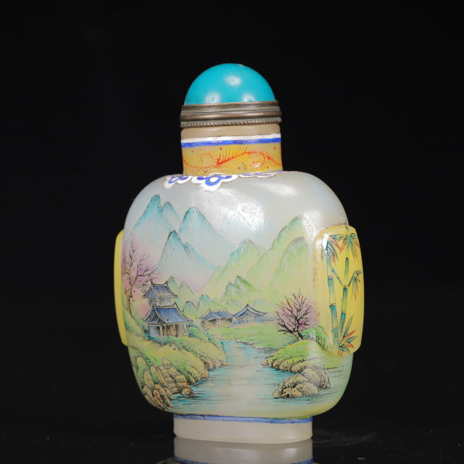 An Exquisite Glass Landscape Pattern Snuff Bottle - 2