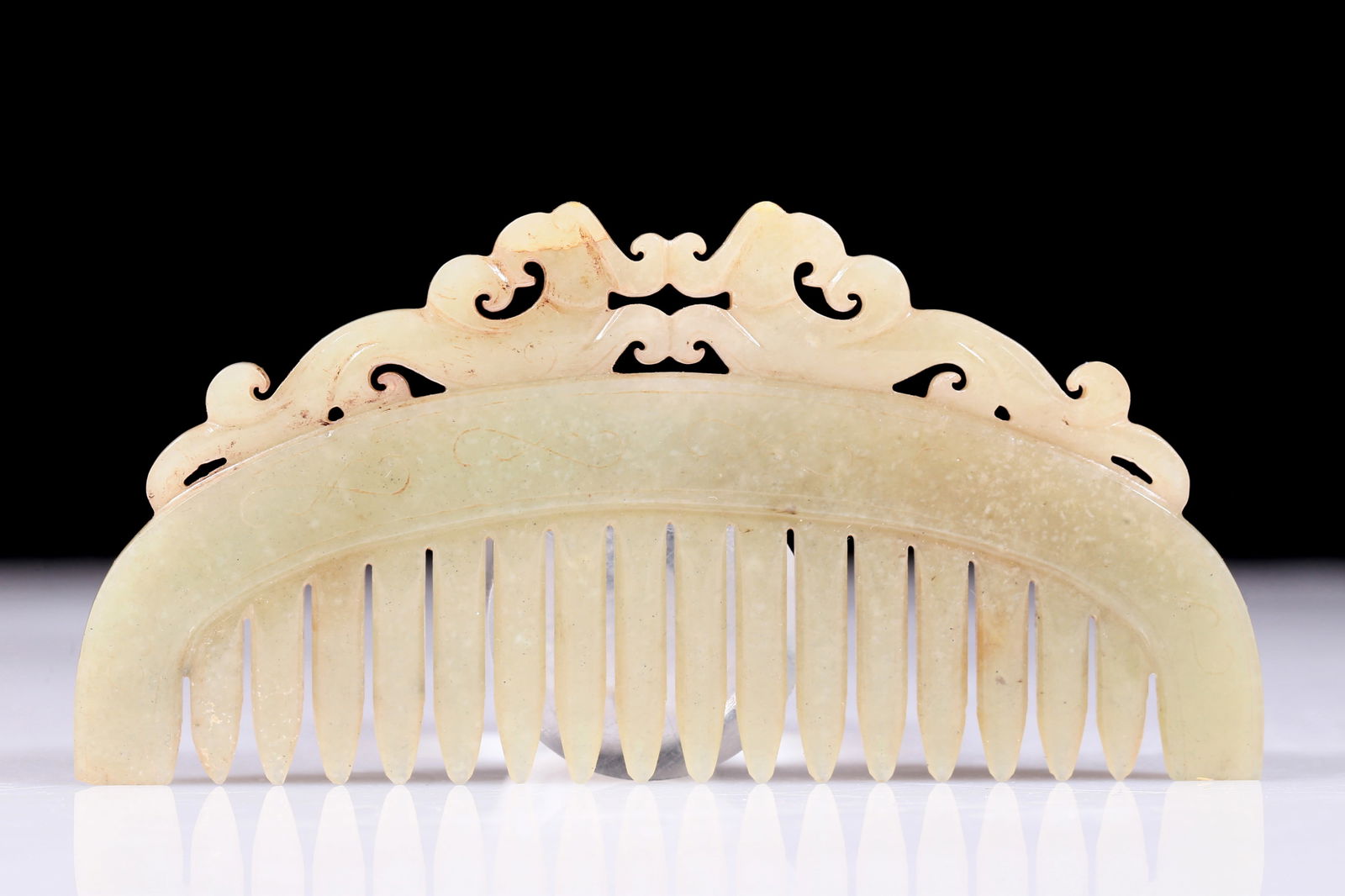 An exquisite white jade phoenix pattern comb - 4